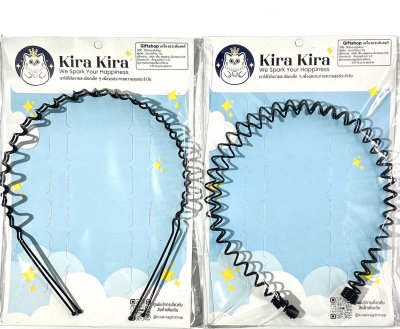 HB-2649/1คาดผมลวดสปริงดำ1x2(24ชิ้นคละลาย)