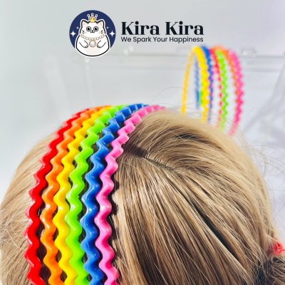 คาดผมซิกแซก สีสด (12 ชิ้น)