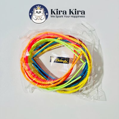 คาดผมไข่ฉลุ สีสด (12 ชิ้น)