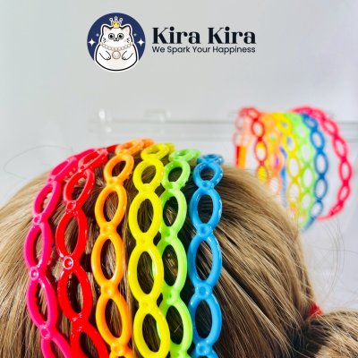 คาดผมไข่ฉลุ สีสด (12 ชิ้น)