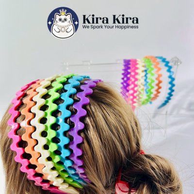 คาดผมคลื่นใหญ่ สีหวาน (12 ชิ้น)