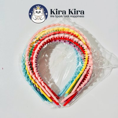 คาดผมซิกแซก สีหวาน (12 ชิ้น)