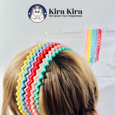 คาดผมซิกแซก สีหวาน (12 ชิ้น)