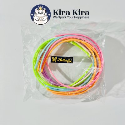 คาดผม 6 mm สีหวาน (12 ชิ้น)