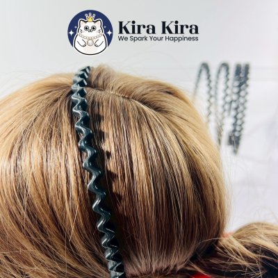 คาดผมซิกแซก สีดำ (12 ชิ้น)