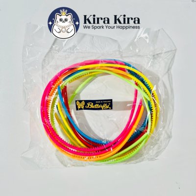 คาดผม 6mm สีสด (12 ชิ้น)