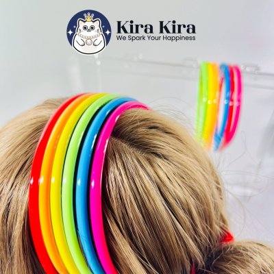 คาดผม 6mm สีสด (12 ชิ้น)