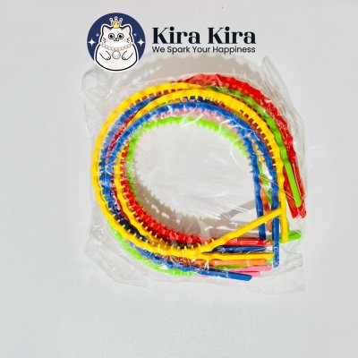 คาดผมซิกแซก สีสด (12 ชิ้น)