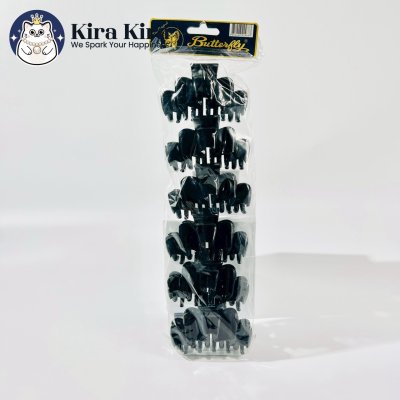 ตัวหนีบผม ลายคลื่น สีดำ (6 ชิ้น)