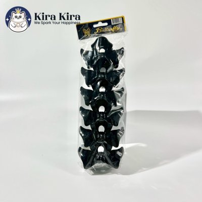 ตัวหนีบผม ลายโบว์ยก สีดำ (6 ชิ้น)