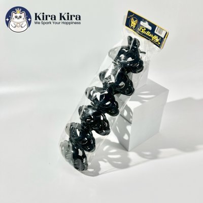 ตัวหนีบผม ลายหัวใจฉลุ สีดำ (6 ชิ้น)