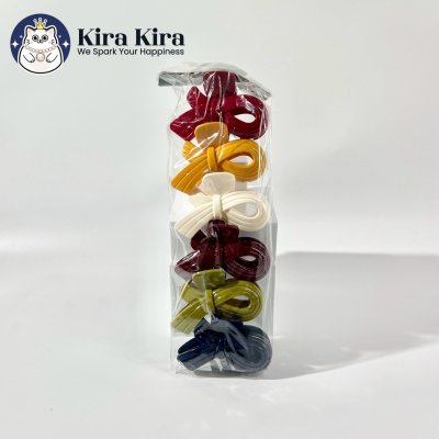ตัวหนีบผม ลายริบบิ้น สีคลาสสิค (6 ชิ้น)