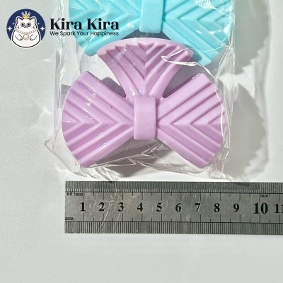 ตัวหนีบผม ลายโบว์เส้น สีหวาน (6 ชิ้น)