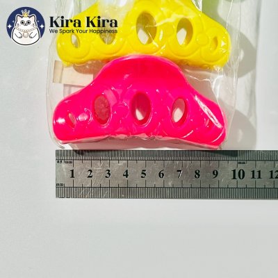 ตัวหนีบผม ลายโค้งไข่ฉลุ สีสด (6 ชิ้น)