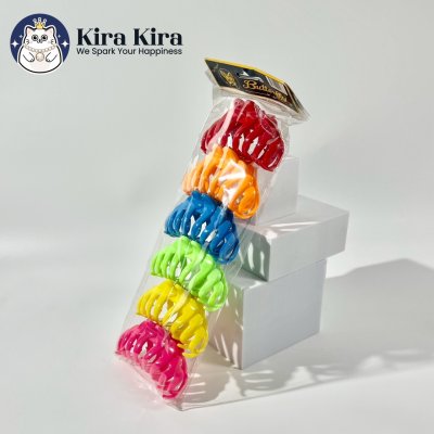 ตัวหนีบผม ลอนโค้ง สีสด (6 ชิ้น)