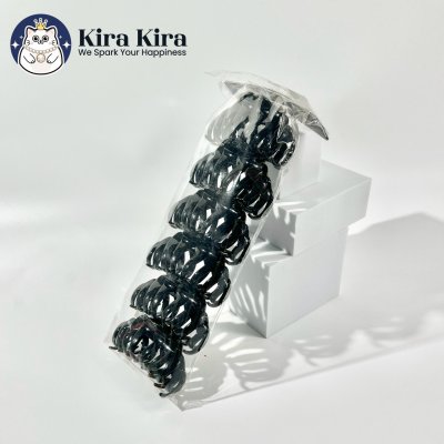 ตัวหนีบผม ลอนโค้ง สีดำ (6 ชิ้น)