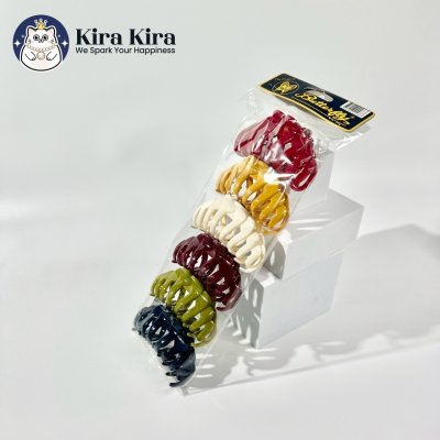ตัวหนีบผม ลอนโค้ง สีคลาสสสิค (6 ชิ้น)