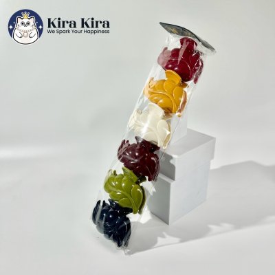 ตัวหนีบผม ลายใบไม้ สีคลาสสิค (6 ชิ้น)