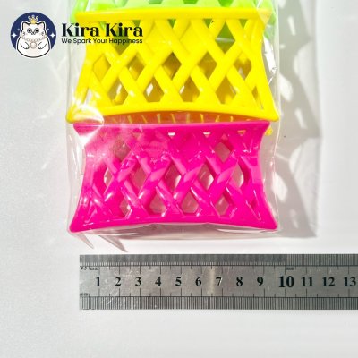ตัวหนีบผม ลายตาข่ายฉลุ สีสด (6 ชิ้น)