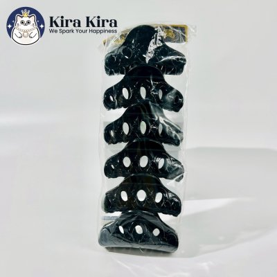 ตัวหนีบผม ลายโค้งไข่ฉลุ สีดำ (6 ชิ้น)