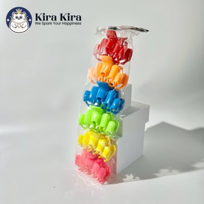 ตัวหนีบผม ลายคลื่น สีสด (6 ชิ้น)