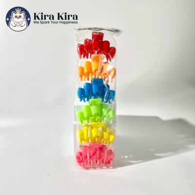 ตัวหนีบผม ลายคลื่น สีสด (6 ชิ้น)