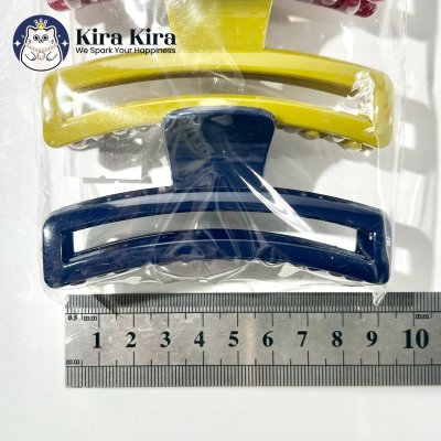 ตัวหนีบผม สี่เหลี่ยมยาวฉลุ สีคลาสสิค (5 ชิ้น)