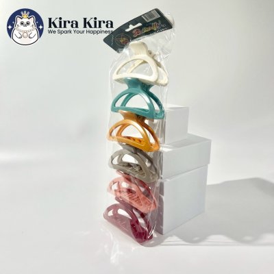 ตัวหนีบผม ครึ่งวงกลม สีหวาน (6ชิ้น)