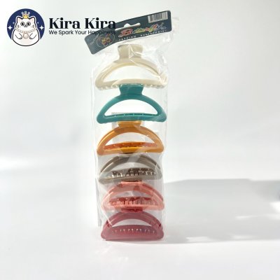 ตัวหนีบผม ครึ่งวงกลม สีหวาน (6ชิ้น)