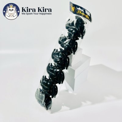 ตัวหนีบผม ลายใบไม้ สีดำ (6 ชิ้น)