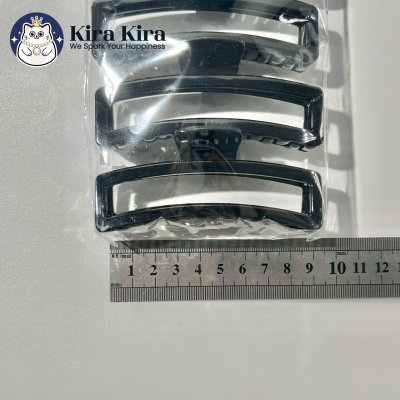 ตัวหนีบผม สีเหลี่ยมยาว สีดำ (6 ชิ้น)