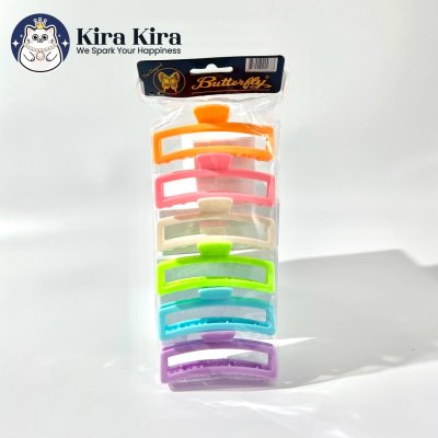 ตัวหนีบผม สีเหลี่ยมยาว สีหวาน (6 ชิ้น)
