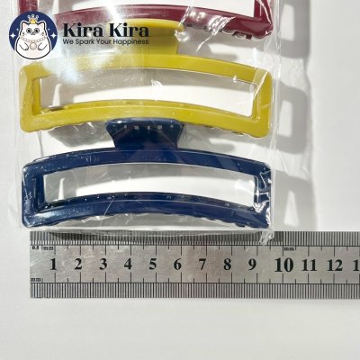 ตัวหนีบผม สี่เหลี่ยมยาว สีคลาสสิค (6 ชิ้น)