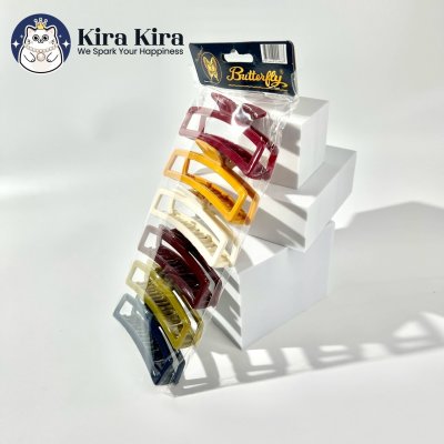 ตัวหนีบผม สี่เหลี่ยมยาว สีคลาสสิค (6 ชิ้น)