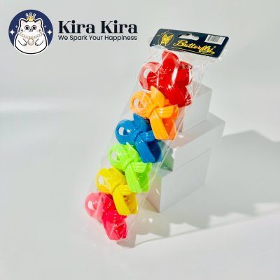 ตัวหนีบผม ลายริบบิ้น สีสด (6 ชิ้น)
