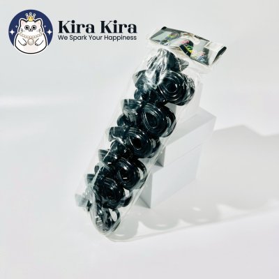 ตัวหนีบผม ลายริบบิ้น สีดำ (6 ชิ้น)