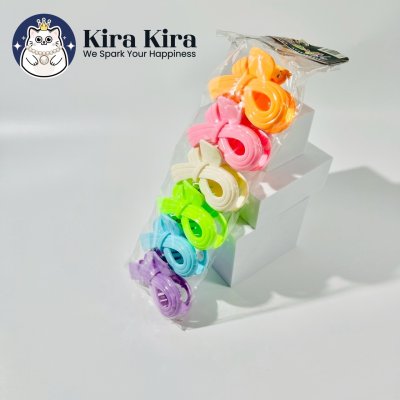 ตัวหนีบผม ลายริบบิ้น สีหวาน (6 ชิ้น)
