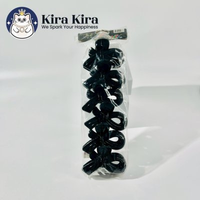 ตัวหนีบผม ลายริบบิ้น สีดำ (6 ชิ้น)