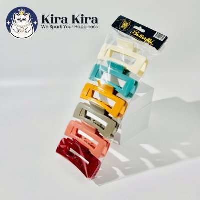 ตัวหนีบผม สีเหลี่ยมฉลุxxl สีหวาน (6 ชิ้น)