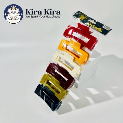 ตัวหนีบผม สี่เหลี่ยมฉลุxxl สีคลาสสิค (6 ชิ้น)
