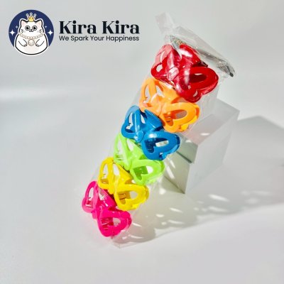 ตัวหนีบผม ลายผีเสื้อฉลุ สีสด (6 ชิ้น)