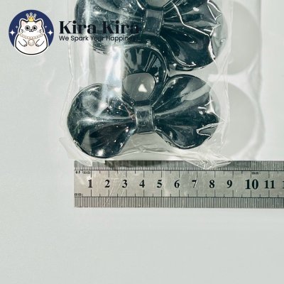 ตัวหนีบผม ลายโบว์กลม สีดำ (6 ชิ้น)