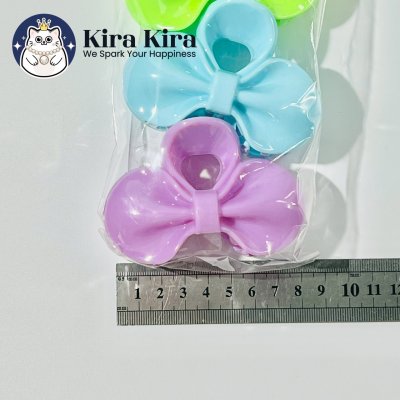 ตัวหนีบผม ลายโบว์กลม สีหวาน (6 ชิ้น)