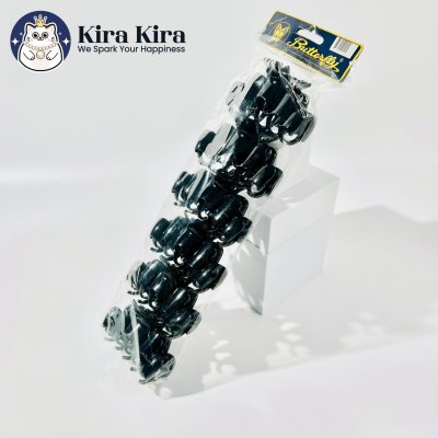 ตัวหนีบผม ลายคลื่น สีดำ (6 ชิ้น)