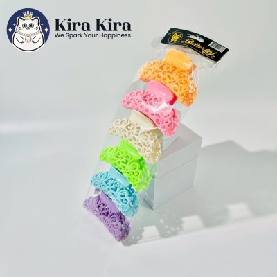 ตัวหนีบผม ลายไทย สีหวาน (6 ชิ้น)