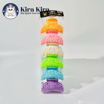 ตัวหนีบผม ลายไทย สีหวาน (6 ชิ้น)