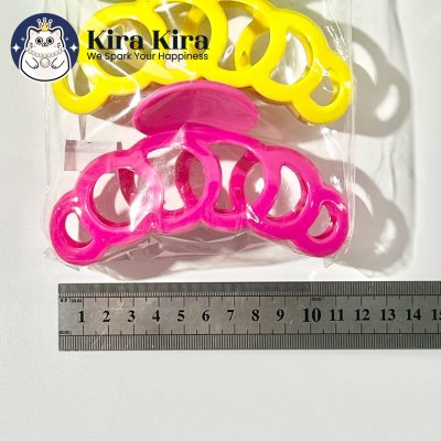 ตัวหนีบผม วงกลมฉลุ สีสด (6 ชิ้น)