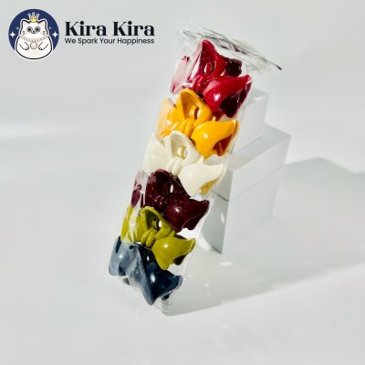 ตัวหนีบผม ลายโบว์ยก สีคลาสสิค (6 ชิ้น)