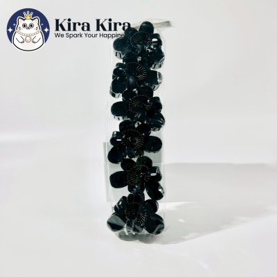 ตัวหนีบผม ลายดอกไม้ สีดำ (6 ชิ้น)