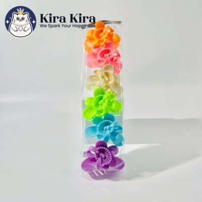 ตัวหนีบผม ลายดอกไม้ สีหวาน (6 ชิ้น)